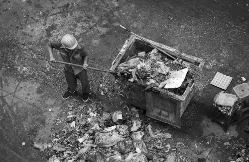 Different types of builders waste collected for clearance